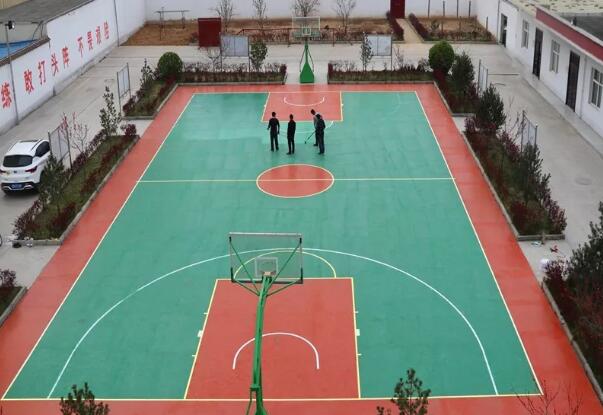 绛县消防大队硅PU篮球场竣工正式投入使用